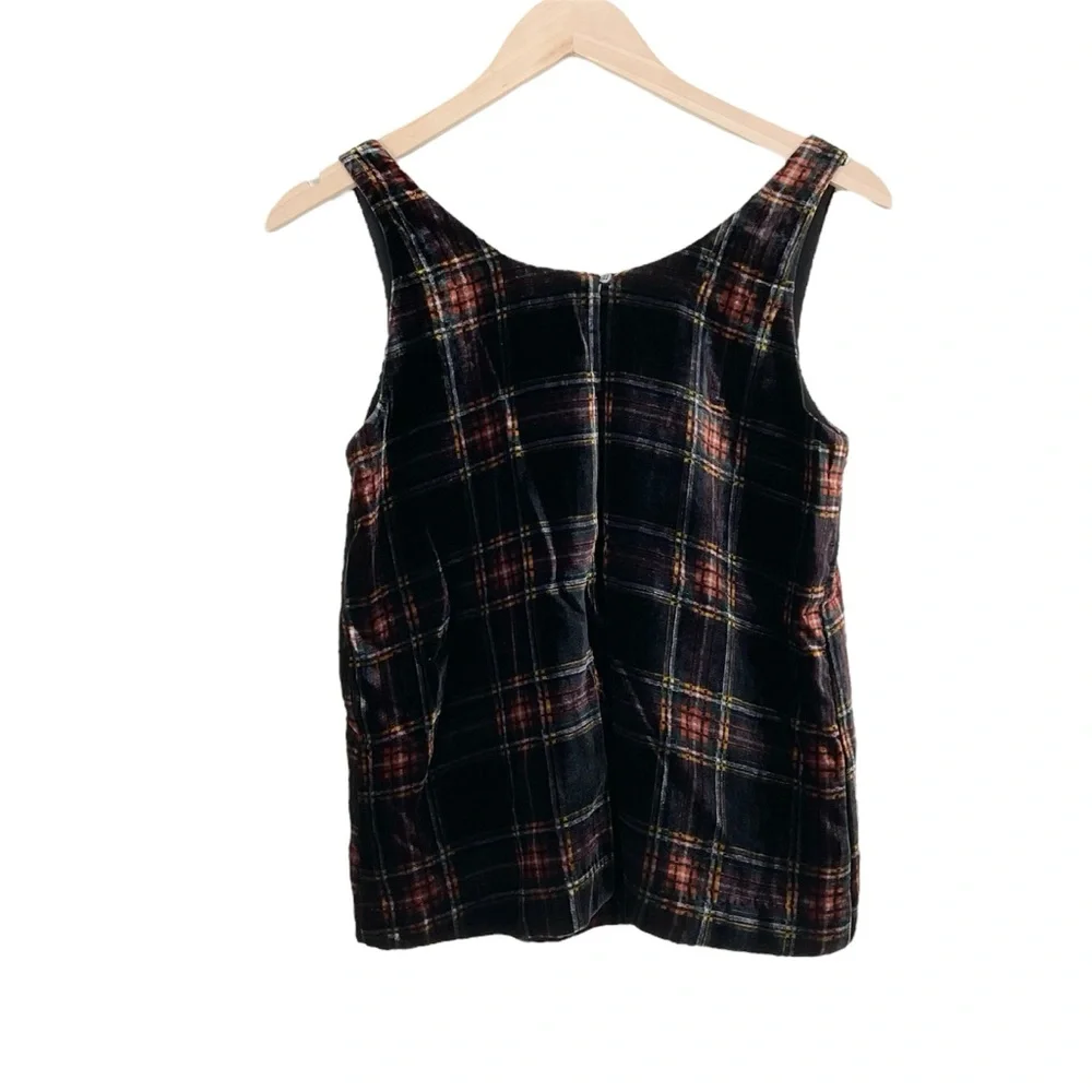 J. Crew Velvet Tartan Plaid Tank Top Size 0